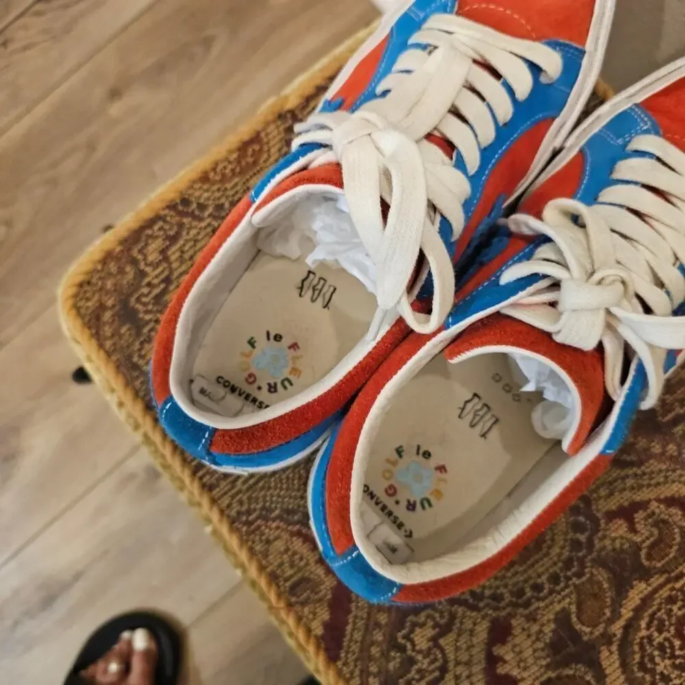 Converse Golf Le Fleur One Star W8.5 / M10.5 Red Blue Suede Sneakers